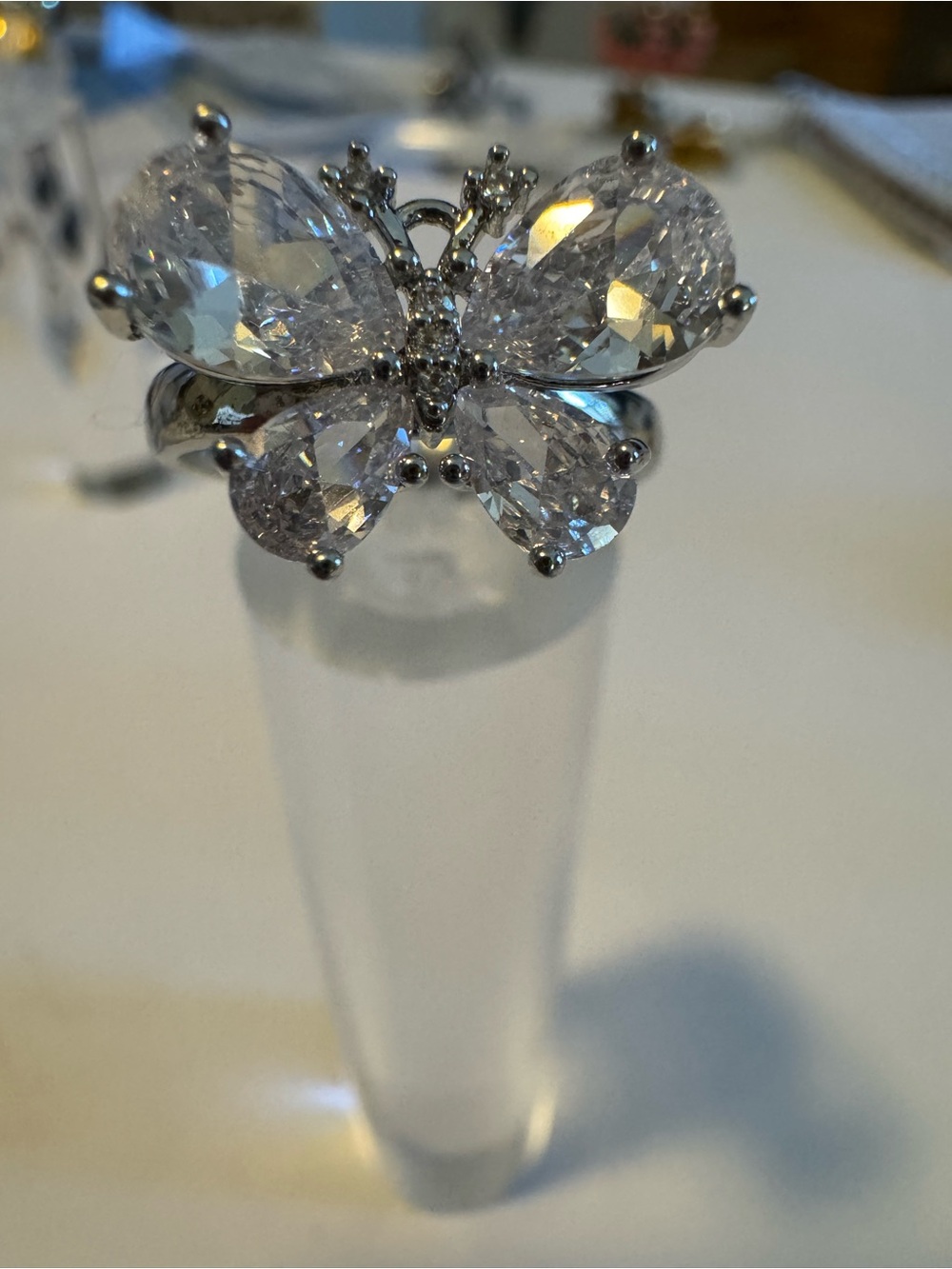 CZ Butterfly Ring adjustable Elegant Women's Jewelry